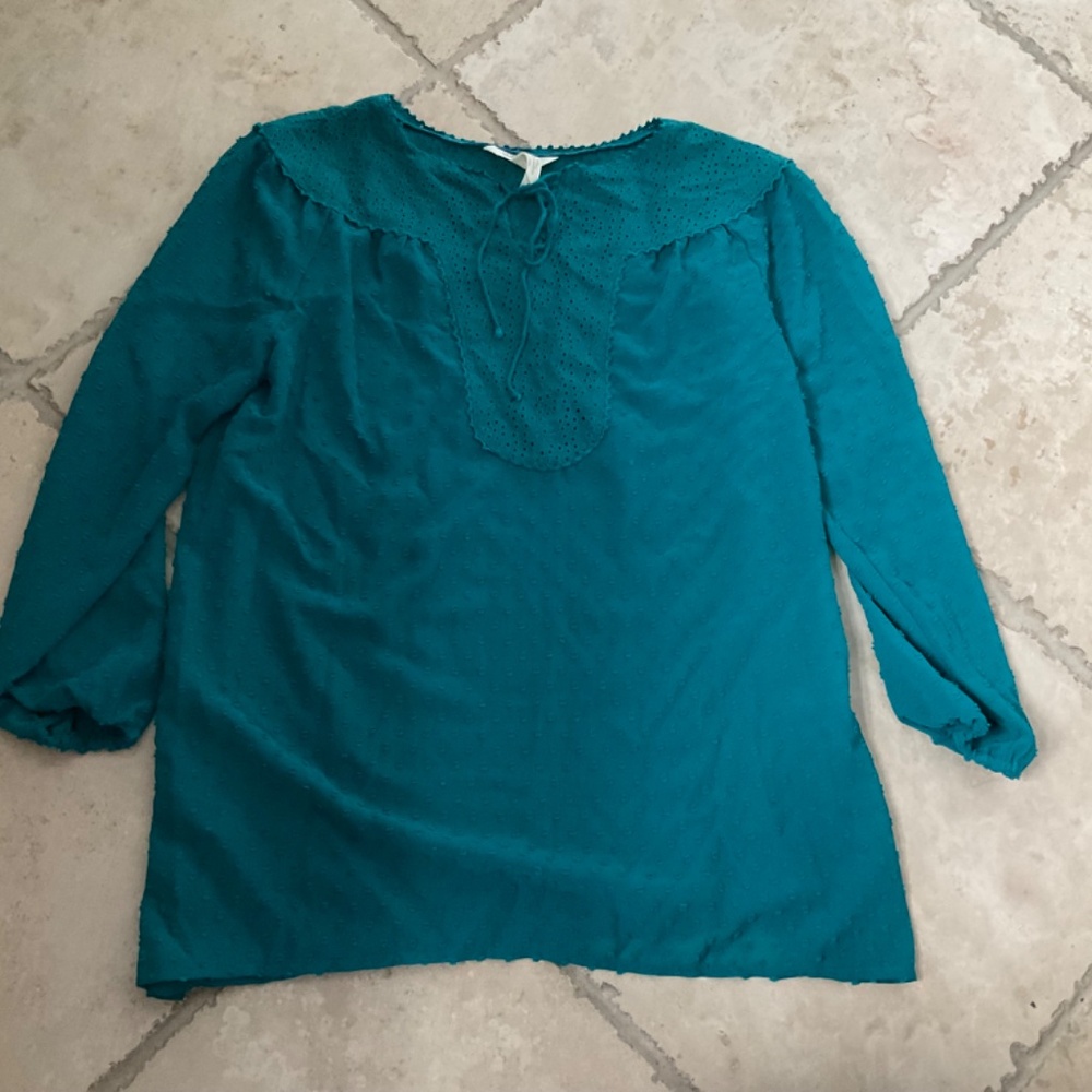 Matilda Jane Charisma Top Sheer Swiss Dot Once Upon A‎ Time Eyelet Shirt Small - Picture 2 of 8